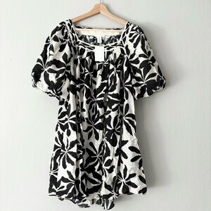 NEW H&M Floral Print Black / White Mini Dress
